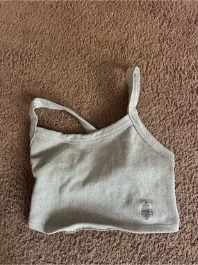FP Movement by Free People Light Gray Ribbed crop top